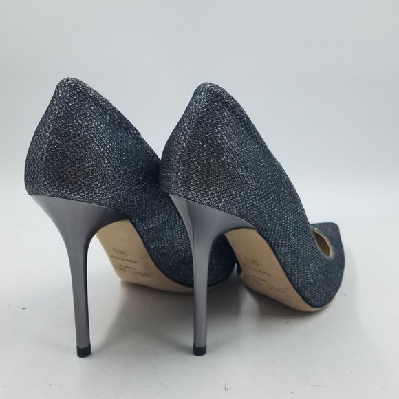 AUTHENTIC Jimmy Choo Gunmetal Glitter Pumps Women's 6.5 | 36.5 - EUC - Picture 4 of 16